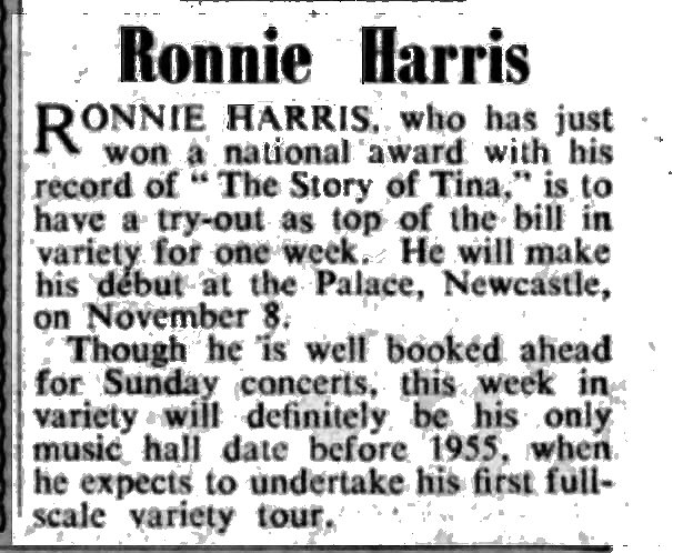 ron The Stage 21 October 1954